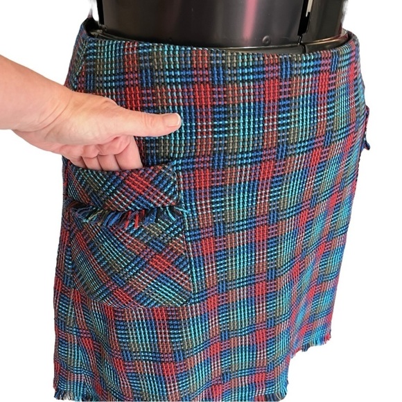 Boden Preppy Plaid A-line Skirt with Fringe - Picture 3 of 12